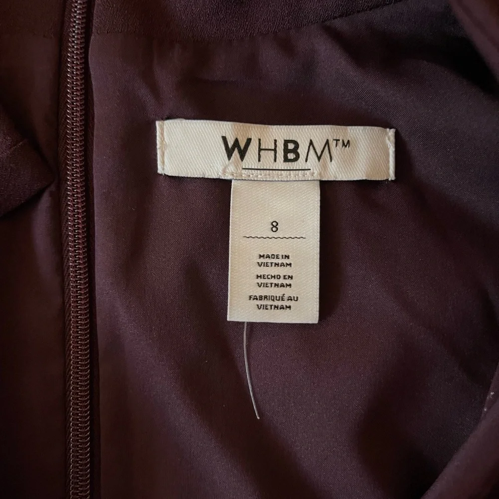 White House Black Market Burgundy Pleated Collar Jumpsuit Sz 8 Holidays Dressy - Picture 4 of 16